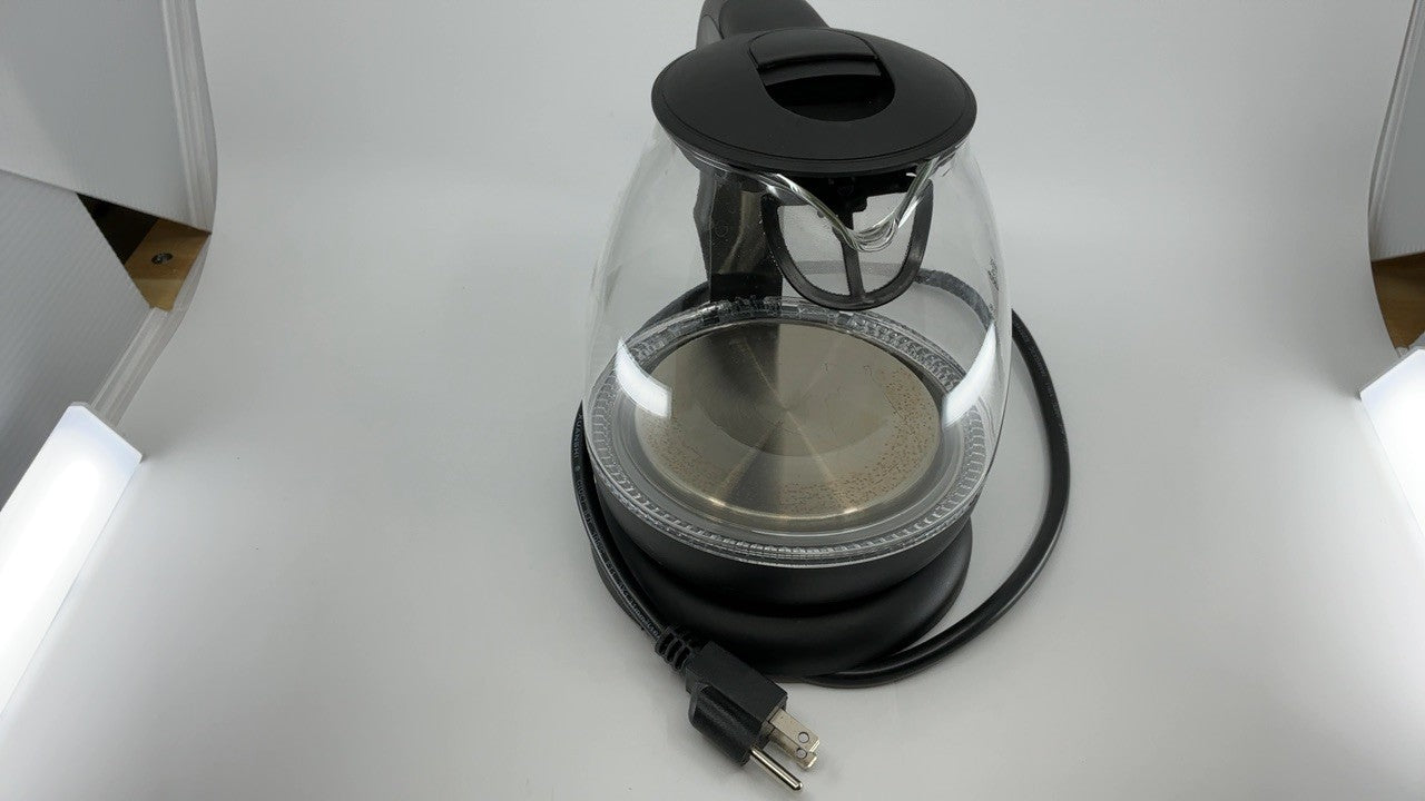 Elite Gourmet EKT1001 1L Electric Glass Kettle w/ Auto Shut-Off, Black