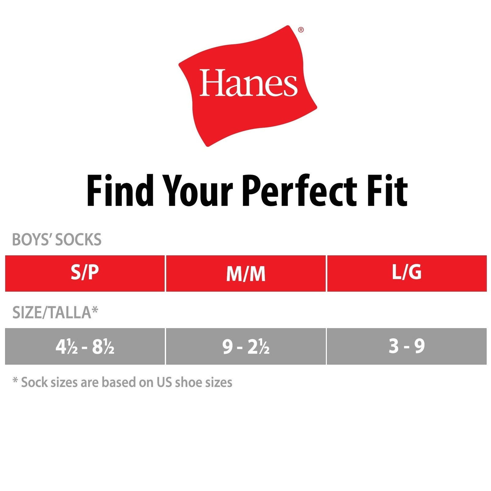 Hanes Boys Large Crew Socks 12-Pair Pack White/Grey Cushioned