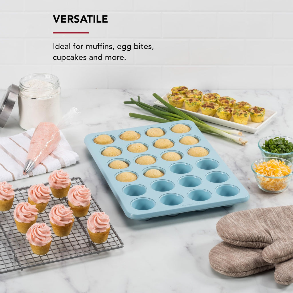 KitchenAid 24-Cup Nonstick Aluminized Steel Mini Muffin Pan, Mineral Water