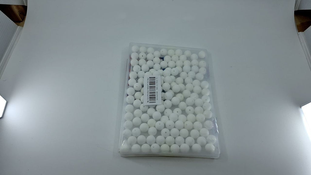 145pcs Silicone Beads 15mm in White - Ideal for Keychains & Bracelets