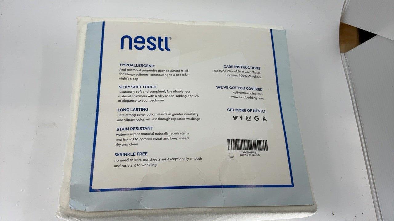 Queen Size Sheet Set 4pc Extra Deep Pocket Microfiber Off White