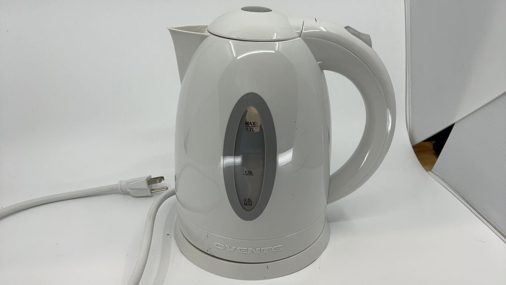 OVENTE 1.7L White Electric Kettle w/ Water Level Gauge & Removable Filter