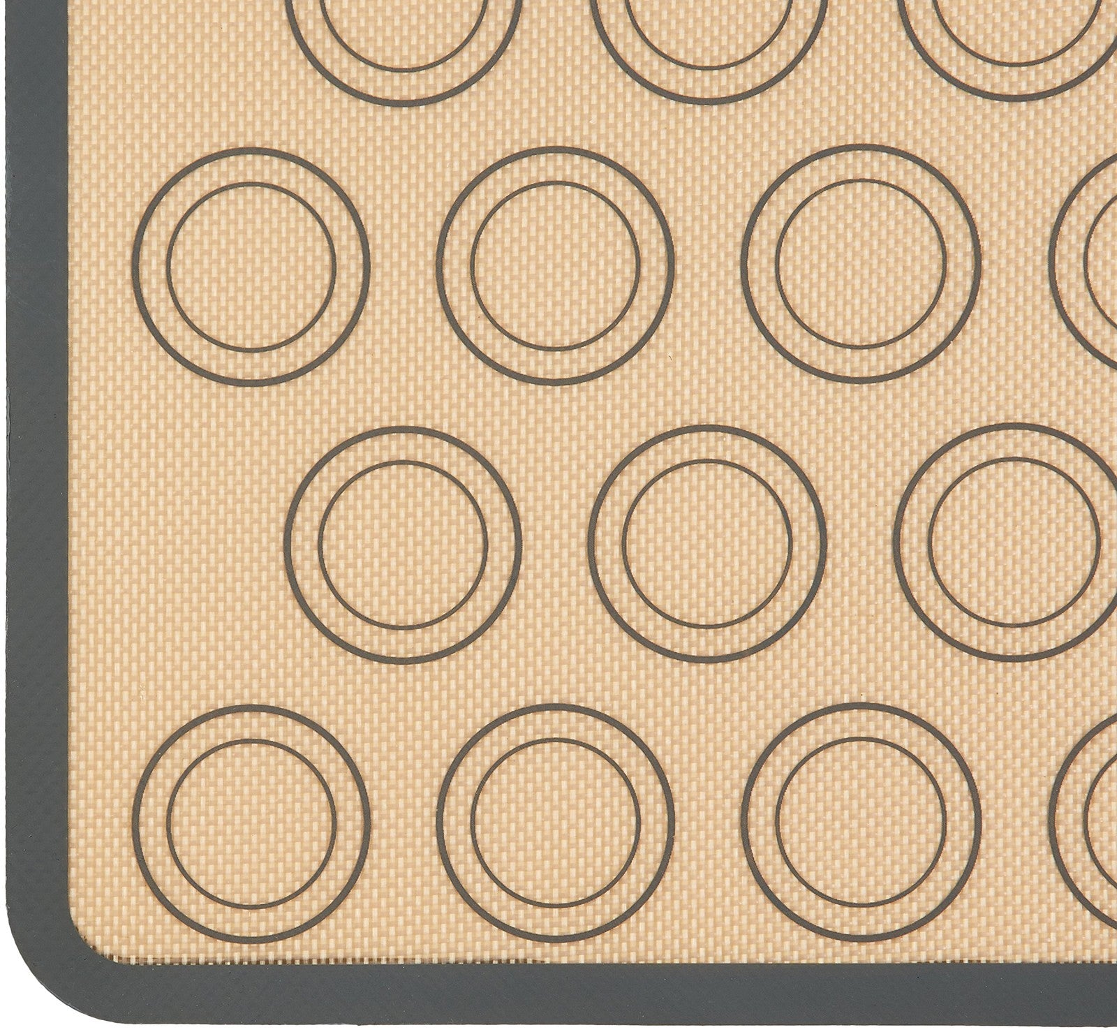 Silicone Baking Mat 2-Pack for Macarons, Non-Stick, 16.5x11.6 in, Beige/Gray