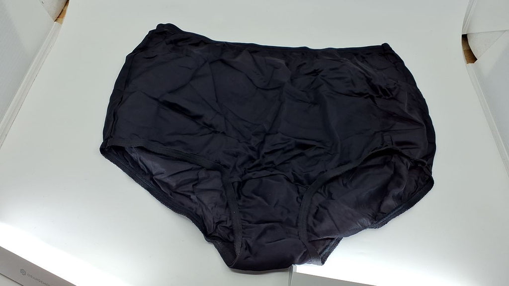 Size 7 Vanity Fair Brief #15712, Midnight Black, Comfortable Nylon