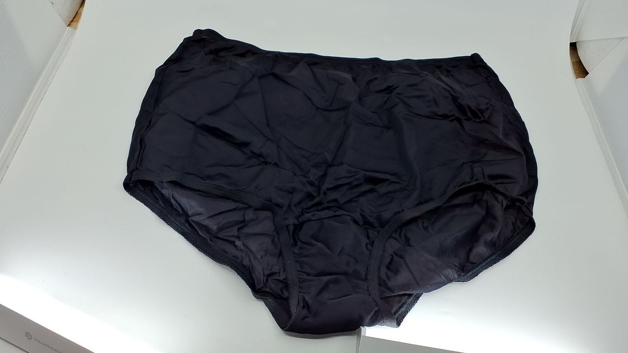 Size 7 Vanity Fair Brief #15712, Midnight Black, Comfortable Nylon