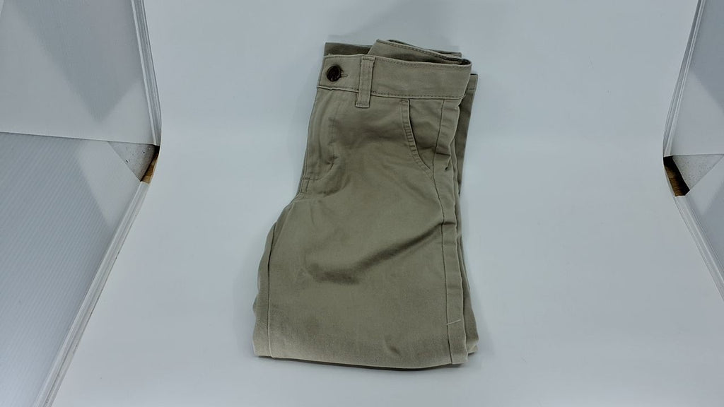 IZOD Big Boys School Uniform Flat Front Twill Pants, Khaki, 8
