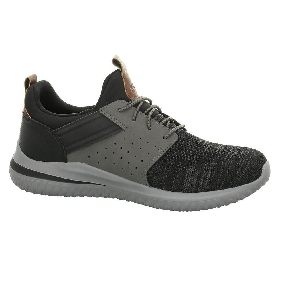 SKECHERS Delson 3.0 Cicada Men's Sneakers 11.5 Wide Black/Grey