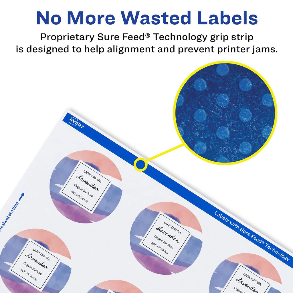 Durable Waterproof Labels, 1.5 In, 100 Count, Laser & Inkjet Printable