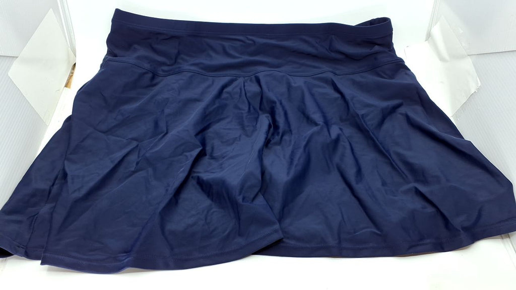 Yonique Women's Swim Skirt Navy Blue 20 Plus Mid Waist Swim Bottoms