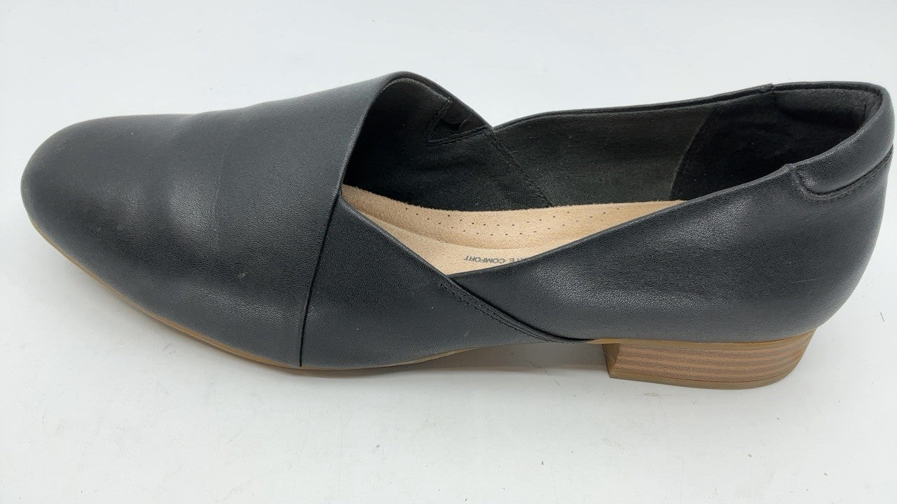 Clarks Women's Juliet Palm Loafer, Black Leather, 12 W US