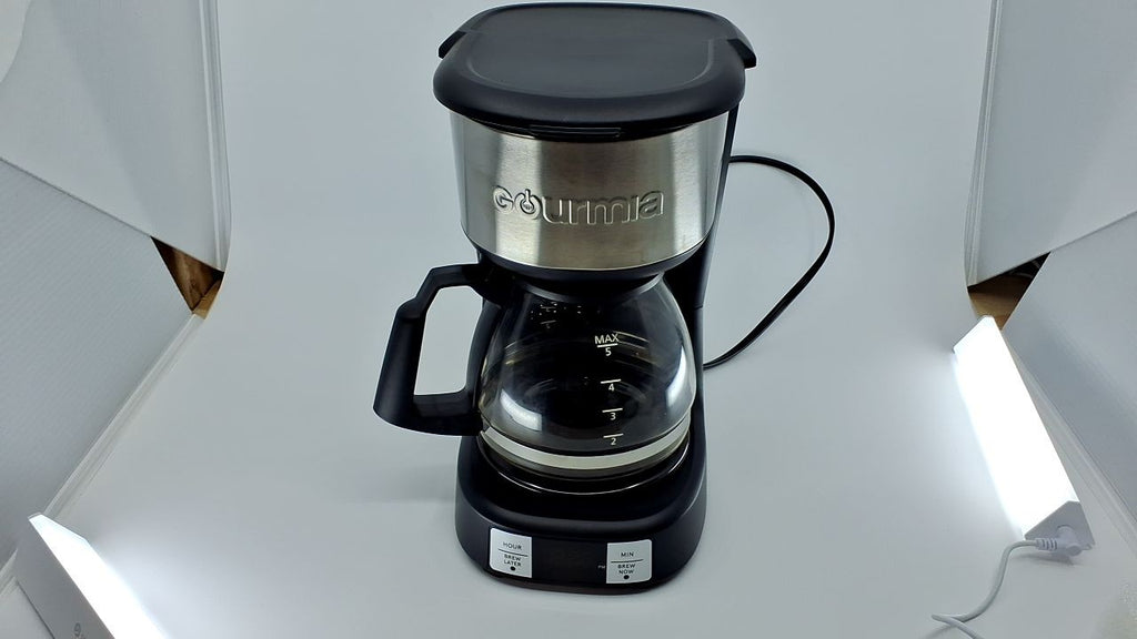 5 Cup Coffee Maker, Gourmia, Programmable, Black & Stainless Steel