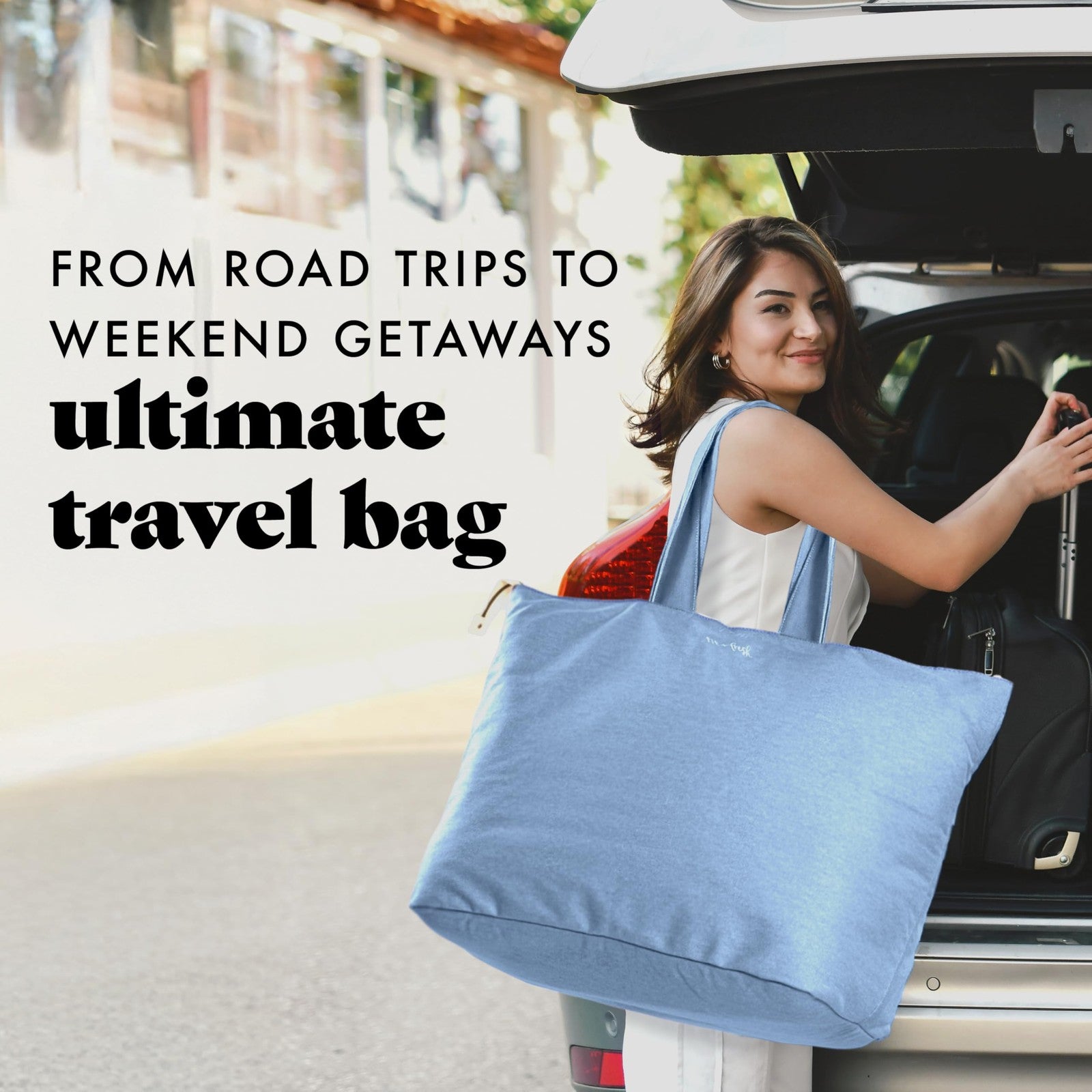 Fit & Fresh Things Weekender Bag for Women, Light Blue