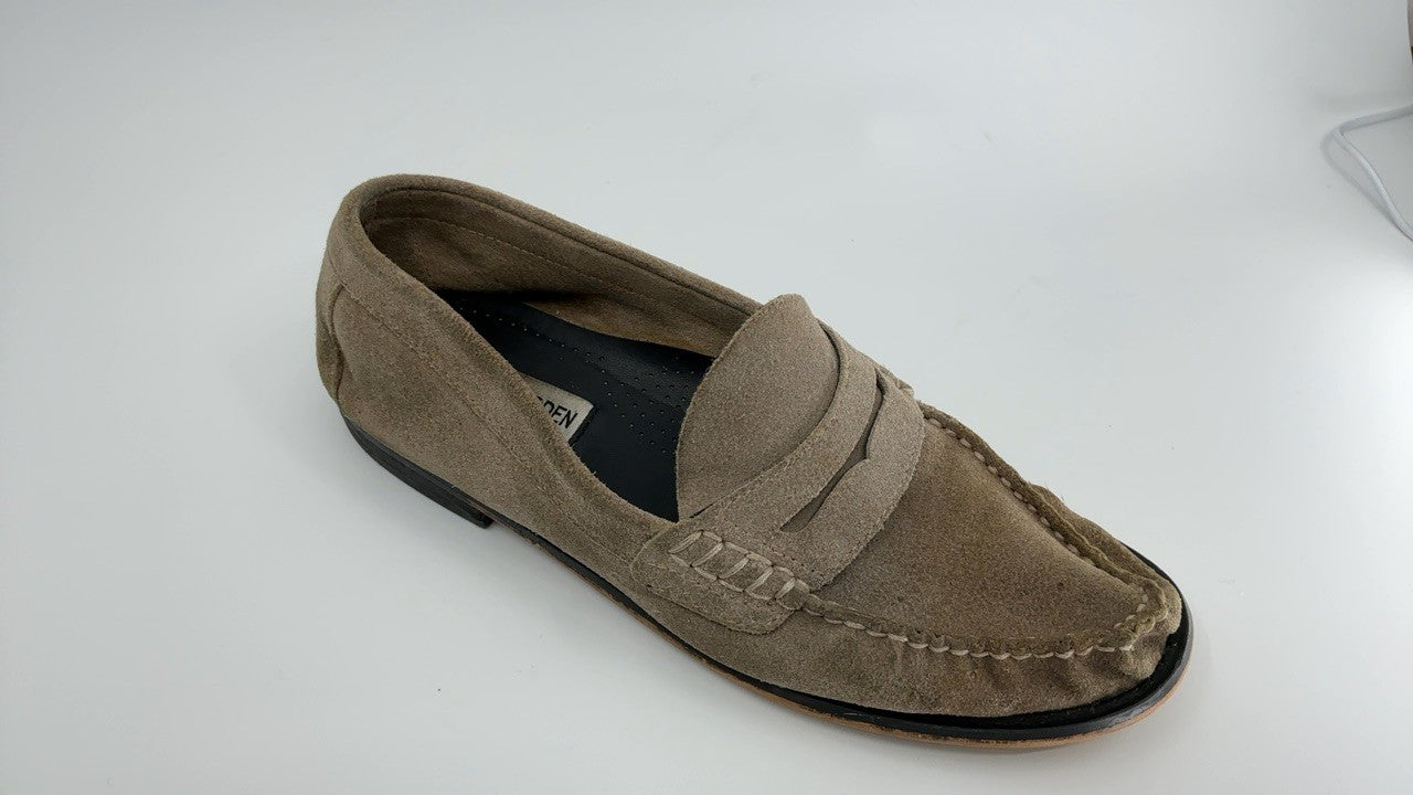 Steve Madden Women's Kingston Loafer, Taupe Suede, 7.5