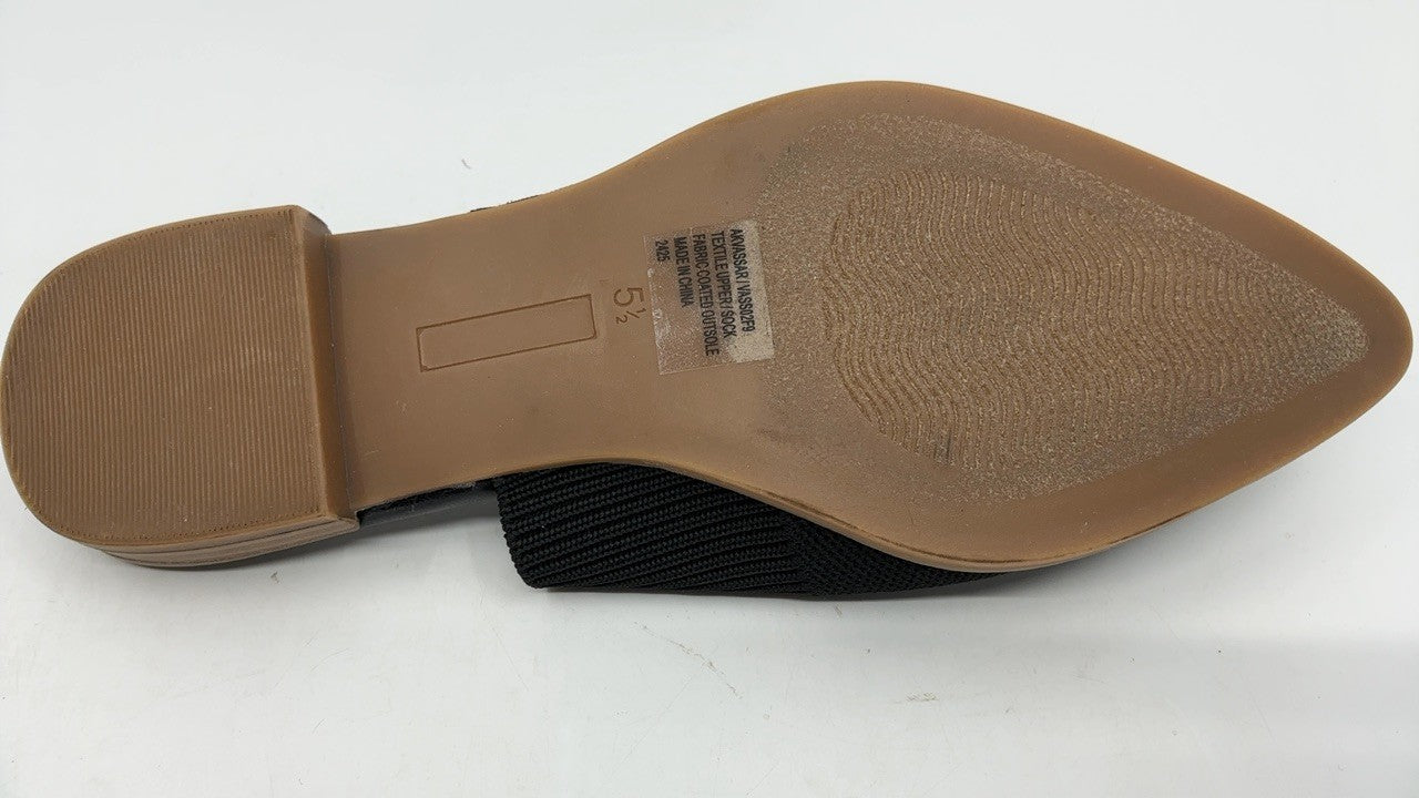 Anne Klein Women's Mule Slipper Vassar, Black Knit, 5.5