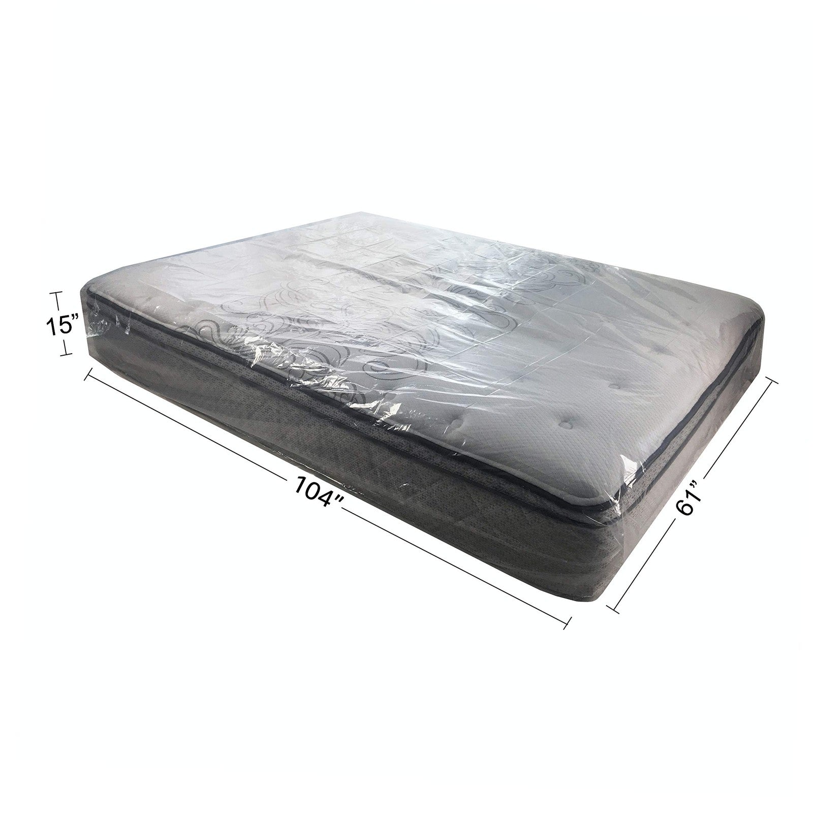 Pack of 2 Queen Mattress Covers 61x15x104 - Heavy Duty Clear Bags
