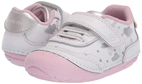 Stride Rite Girls Soft Motion Adalyn Athletic Sneaker, White/Silver, 5 Toddler
