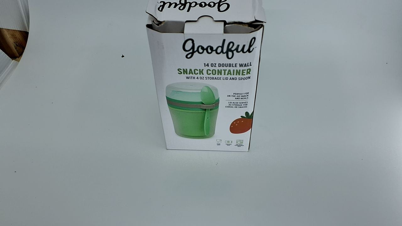 Insulated Food Storage Container, 14-Oz, Green, w/ Reusable Spoon