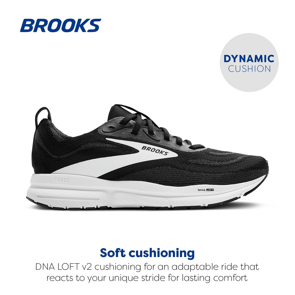 Brooks Women’s Trace 4 Neutral Running Shoe - Black/Grey/White - 7 Wide