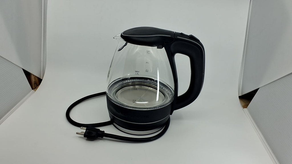 OVENTE 1.5L Glass Electric Kettle Black w/ LED Light & Safety Features