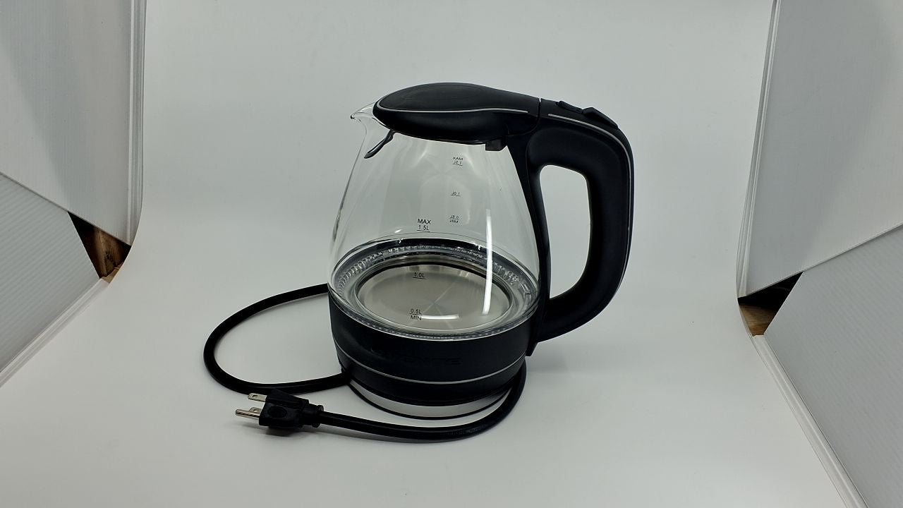 OVENTE 1.5L Glass Electric Kettle Black w/ LED Light & Safety Features