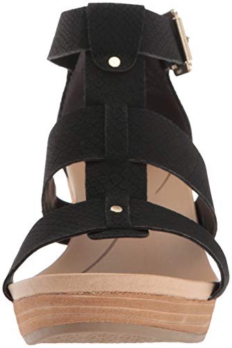 Dr. Scholl's Shoes Women's Barton Wedge Platform Sandal,Black Snake Print,7.5