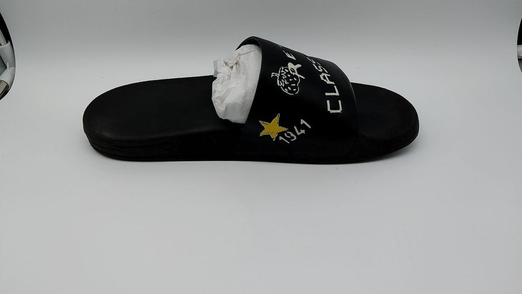 Coach Men's Slide Sandal with Sketch Print Platform, Charcoal/Black, 11