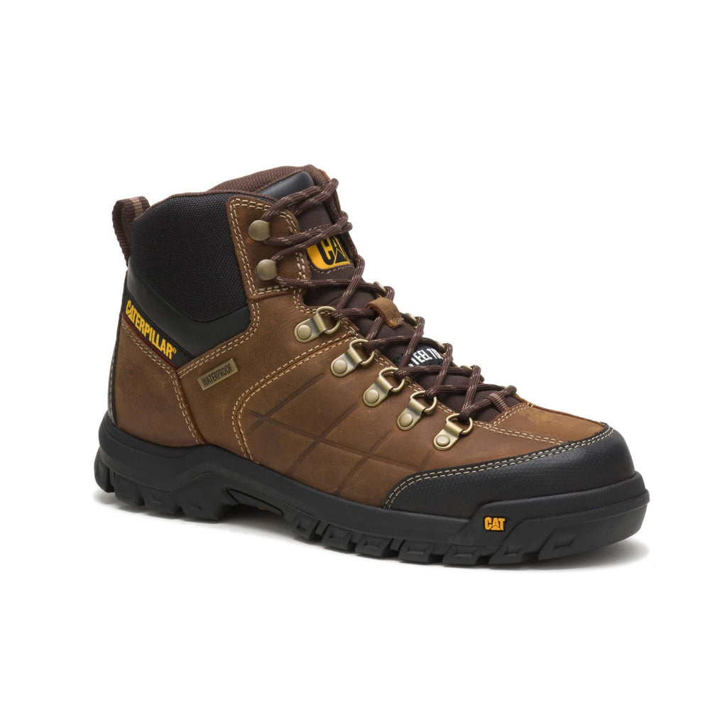 Cat Footwear Men's Threshold Waterproof Steel Toe, Real Brown, 8.5