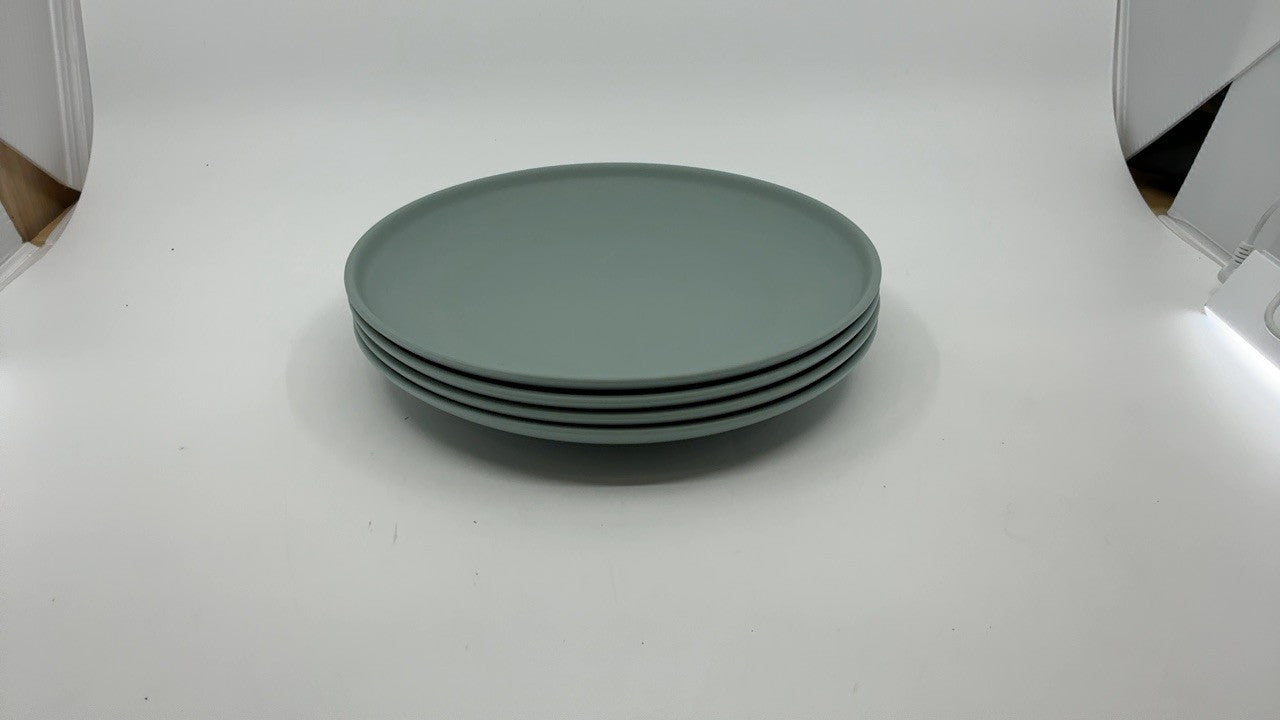 4 Unbreakable Salad Plates, Palm Green, 8.5 in, Plant-Derived Material