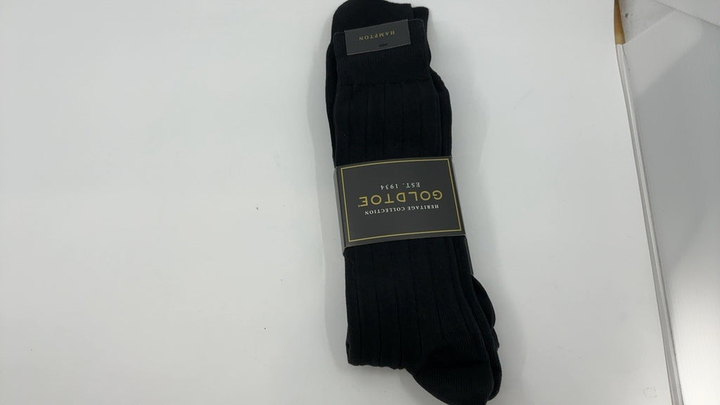 GOLDTOE Men's Hampton Crew Socks, 3-Pairs, Black, Large