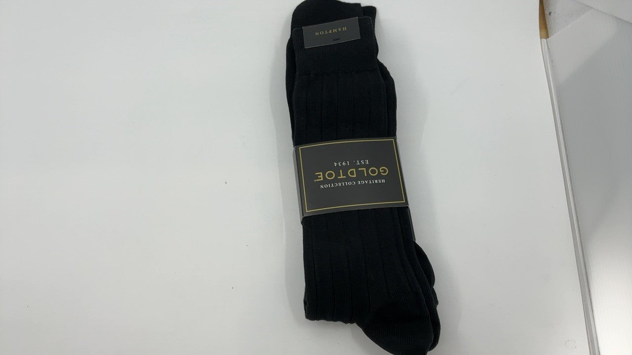 GOLDTOE Men's Hampton Crew Socks, 3-Pairs, Black, Large