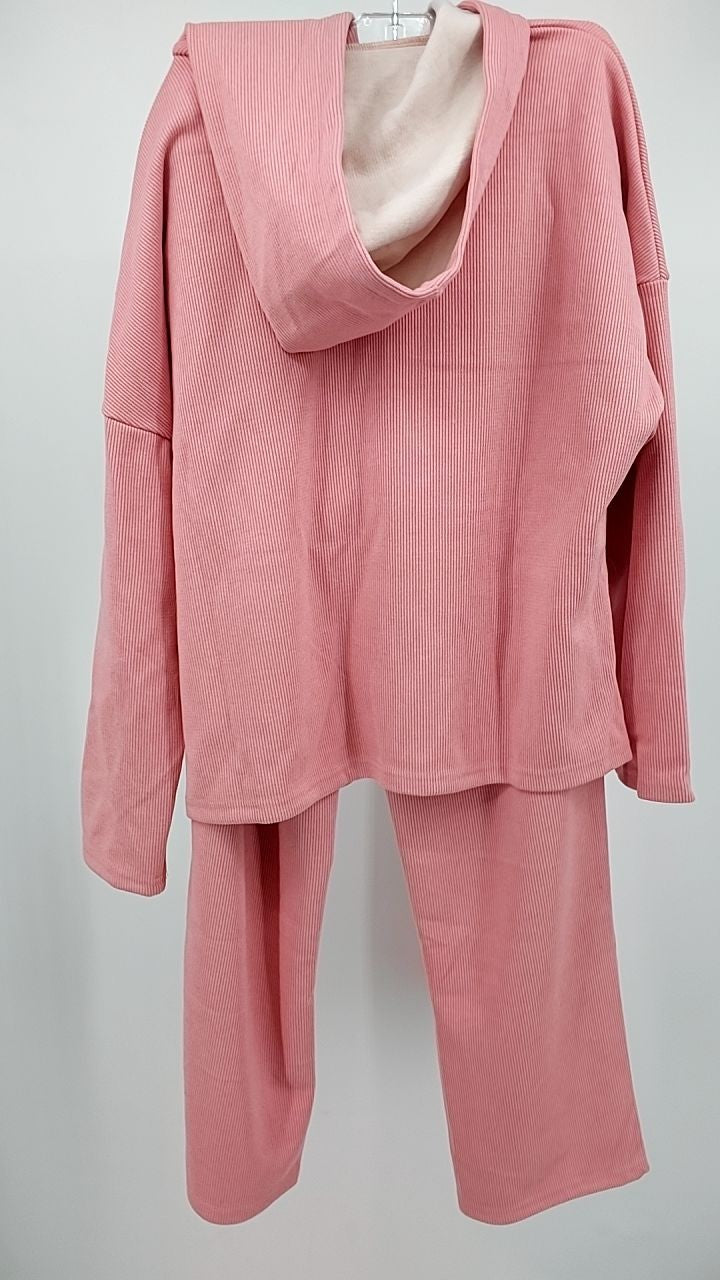 Lace Detail Dropped Shoulder Hoodie and Pants Set