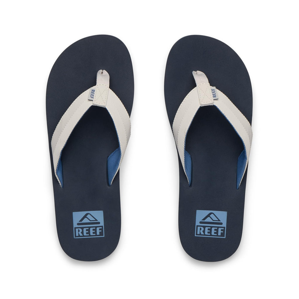 Reef Twinpin Mens Flip Flops 12 Grey/Navy Water Friendly Cushion Footbed