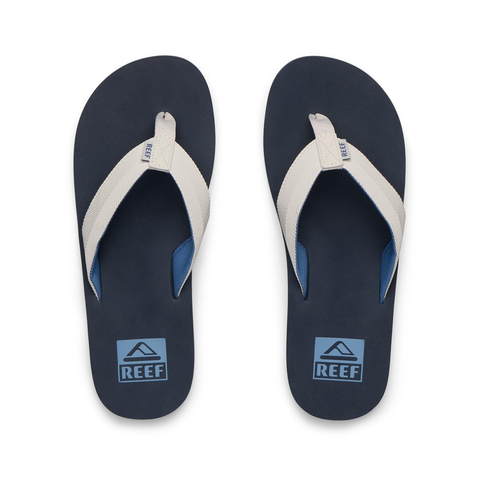 Reef Twinpin Mens Flip Flops 12 Grey/Navy Water Friendly Cushion Footbed