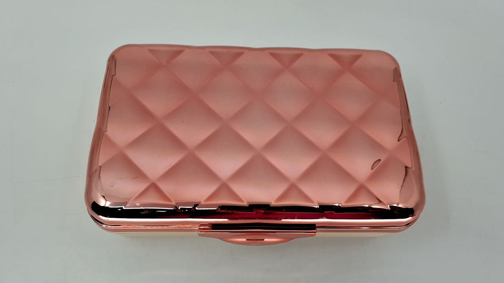 Hard Plastic Pencil Case, Quilted Rose Gold, Ideal for School Supplies