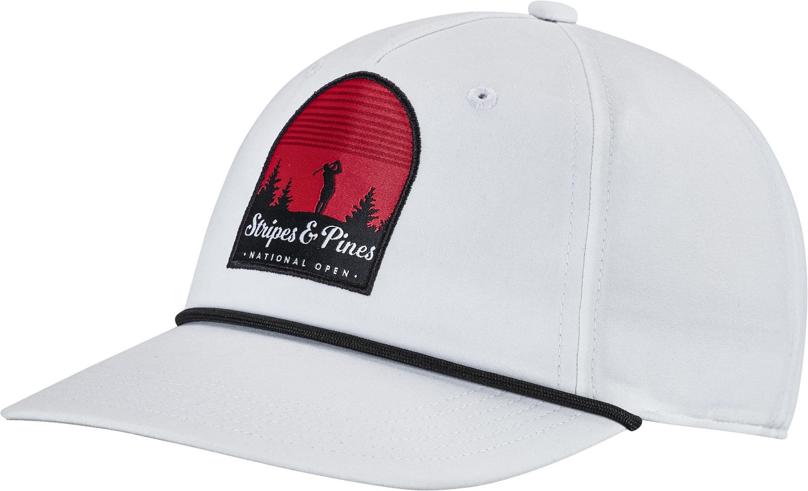 adidas Ultimate365 Tour Stripe and Pines Hat, White, One Size