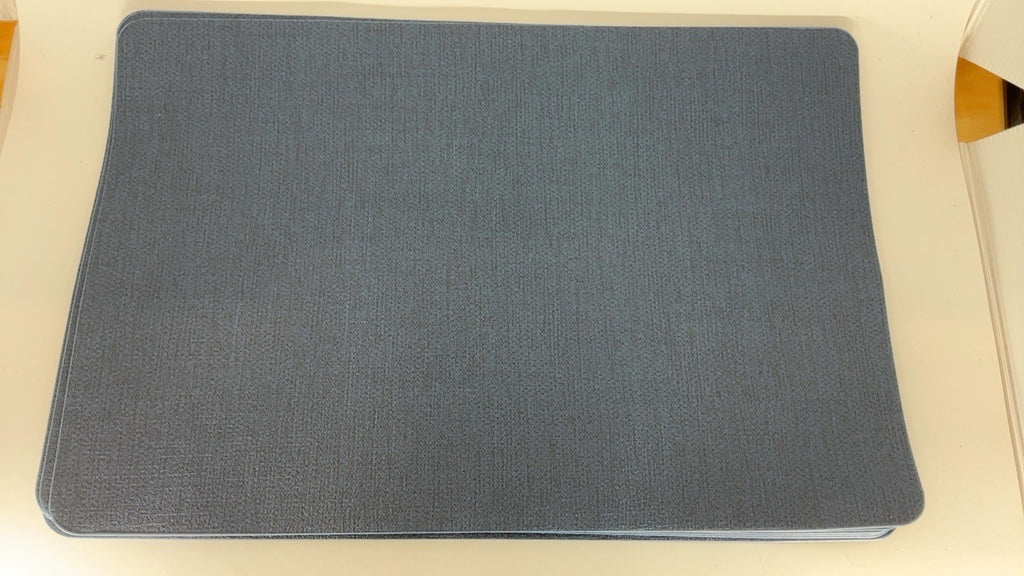 Navy Blue Faux Leather Placemats Set of 6, Waterproof & Easy to Clean