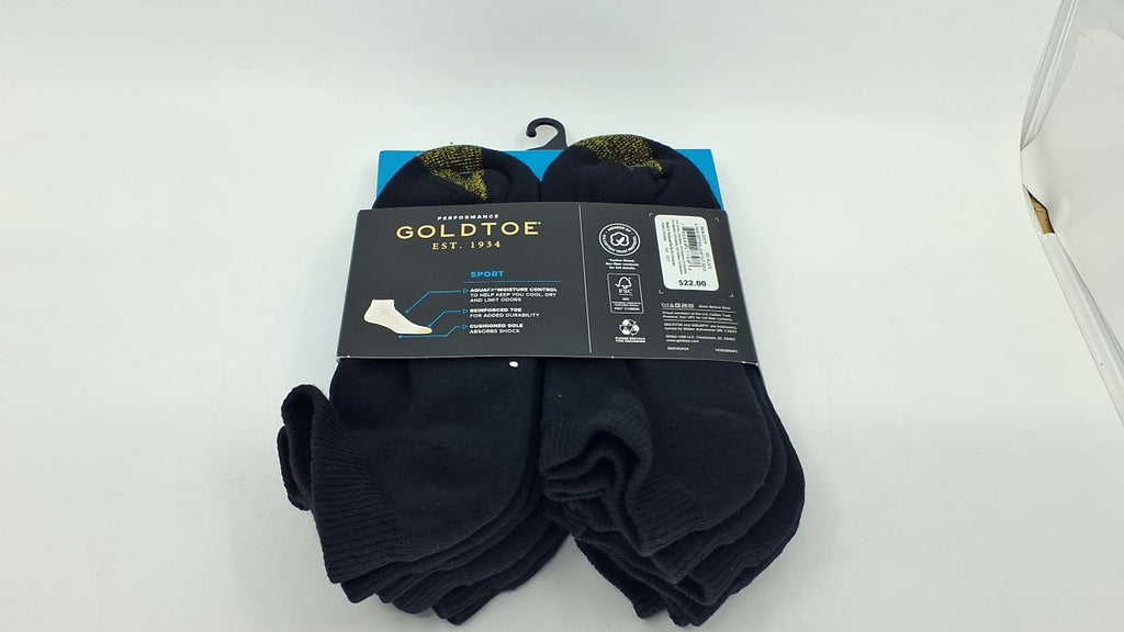 GOLDTOE Men's Cotton Low Cut Sport Liner Socks, 6-Pairs, Black, Large