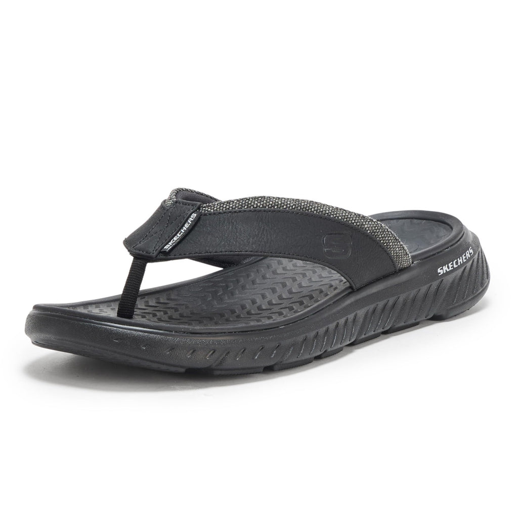 Skechers Men's Harver Thong Sandal, BBK, 12