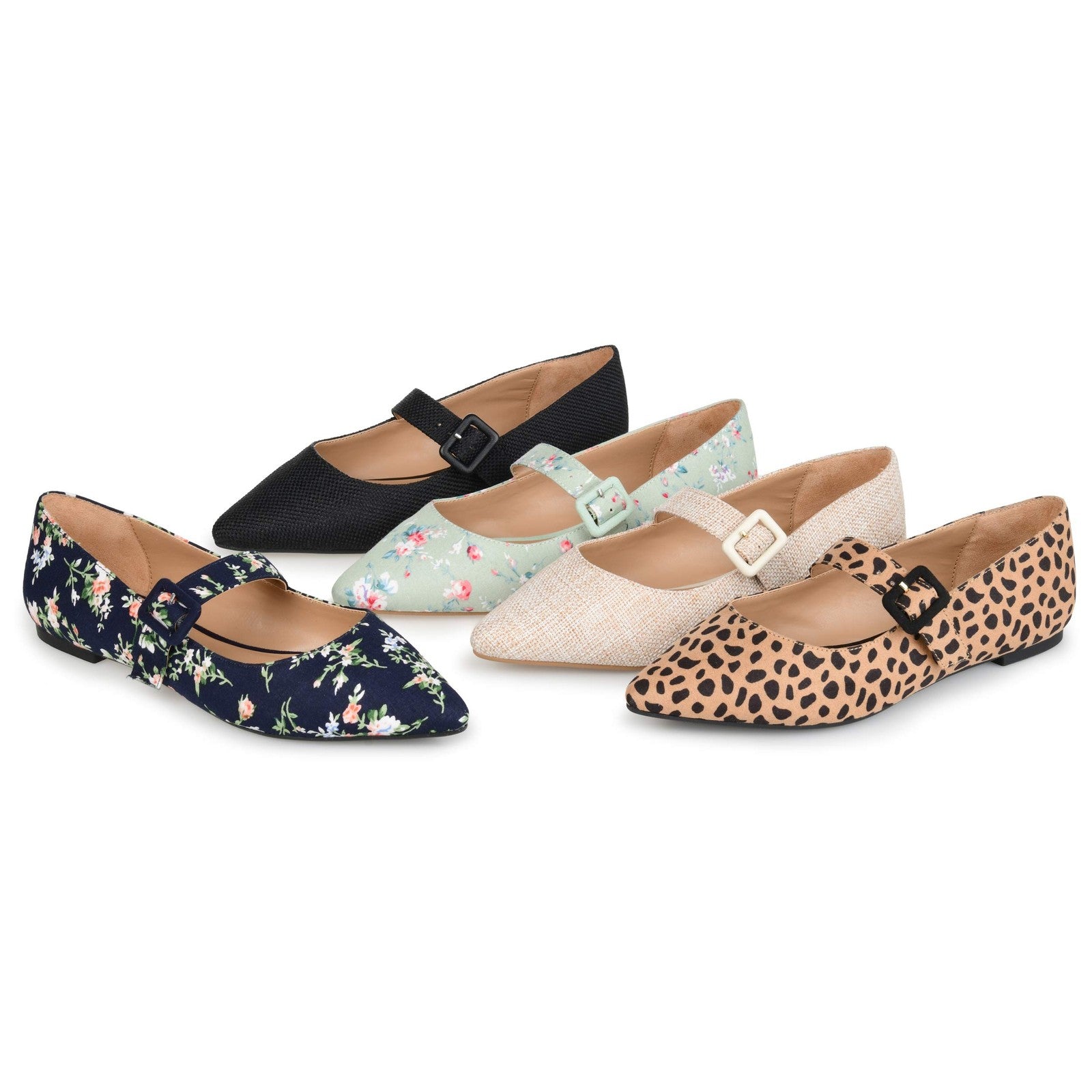 Journee Collection Women's Karissa Mary Jane Flat, Black, 6.5