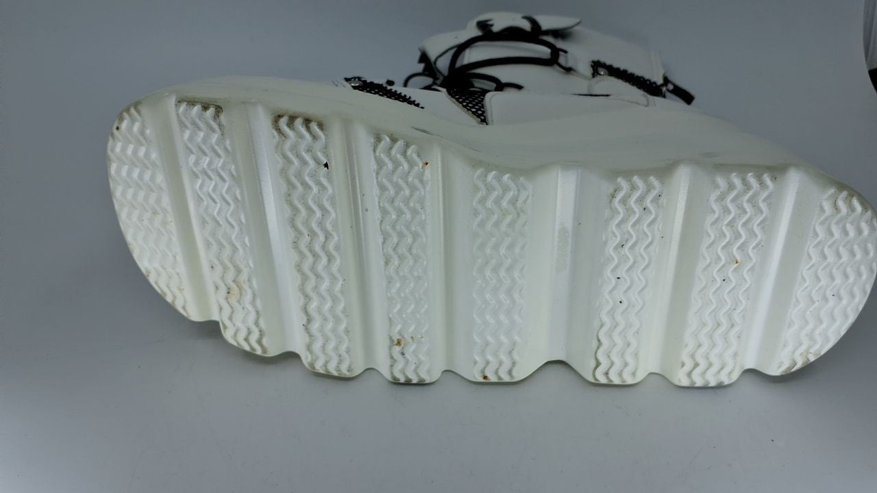 Gothic Style Platform Ankle Boots for Women High Heel Lace Up White 8