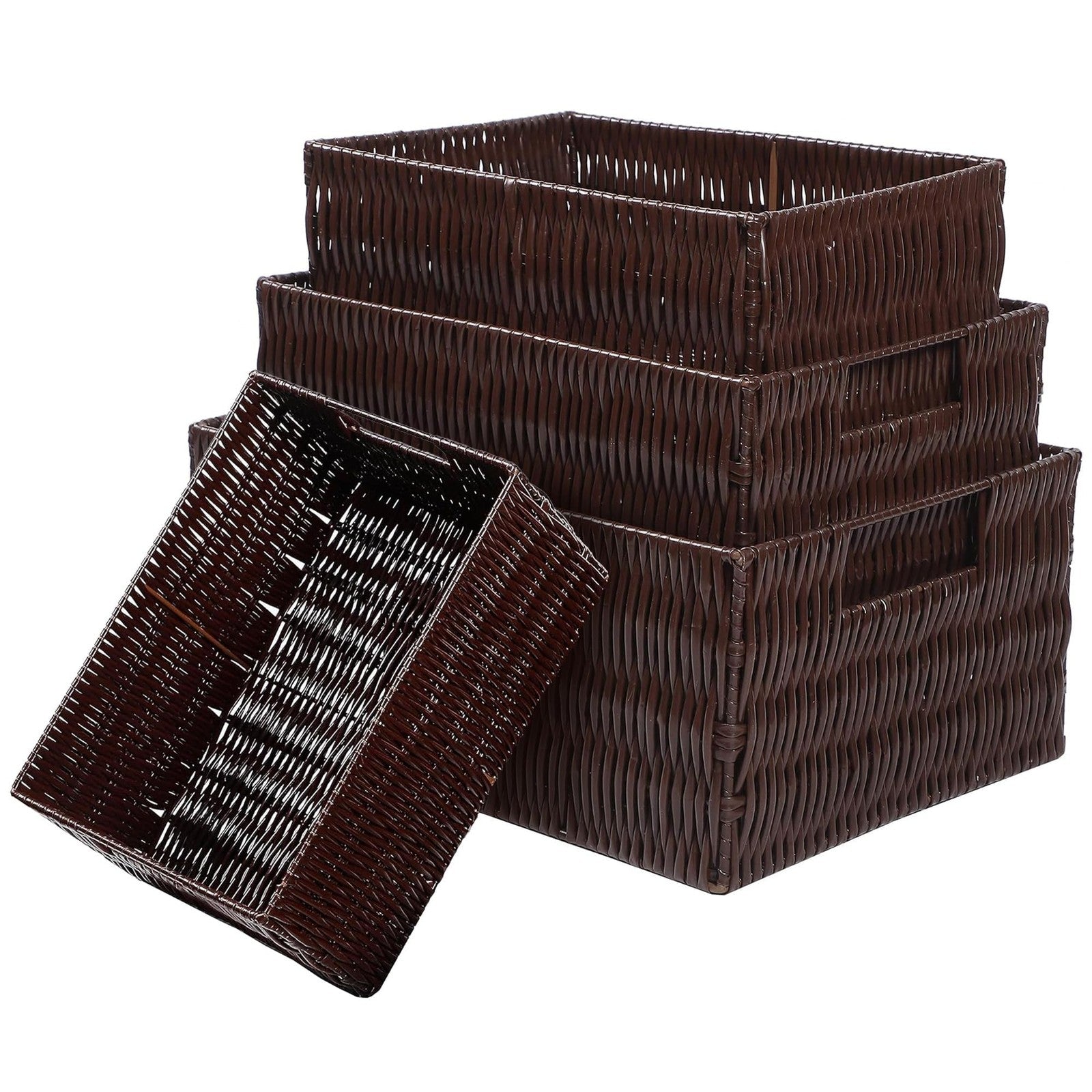 Coffee Storage Baskets Set of 4, Handmade, Waterproof, Organizing Bins