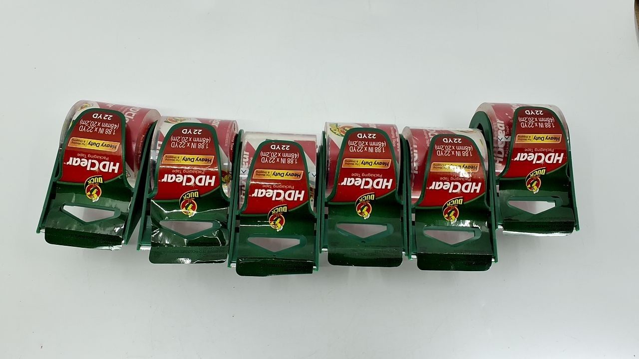 Duck Heavy Duty Clear Tape - 6 Rolls, 1.5 In. Core, Shipping & Moving