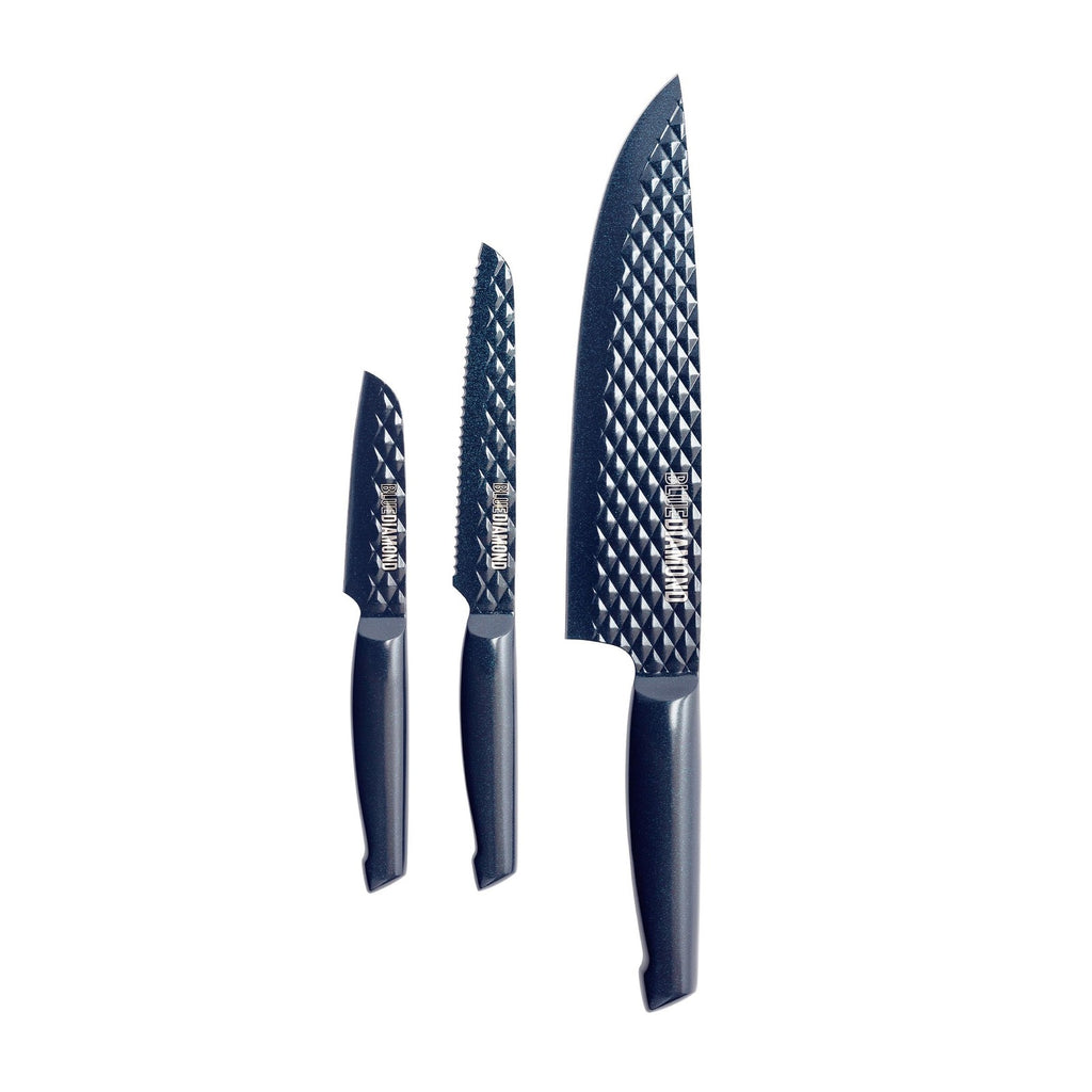 Blue Diamond Sharp Stone 3-Piece Cutlery Set, Nonstick & Dishwasher Safe
