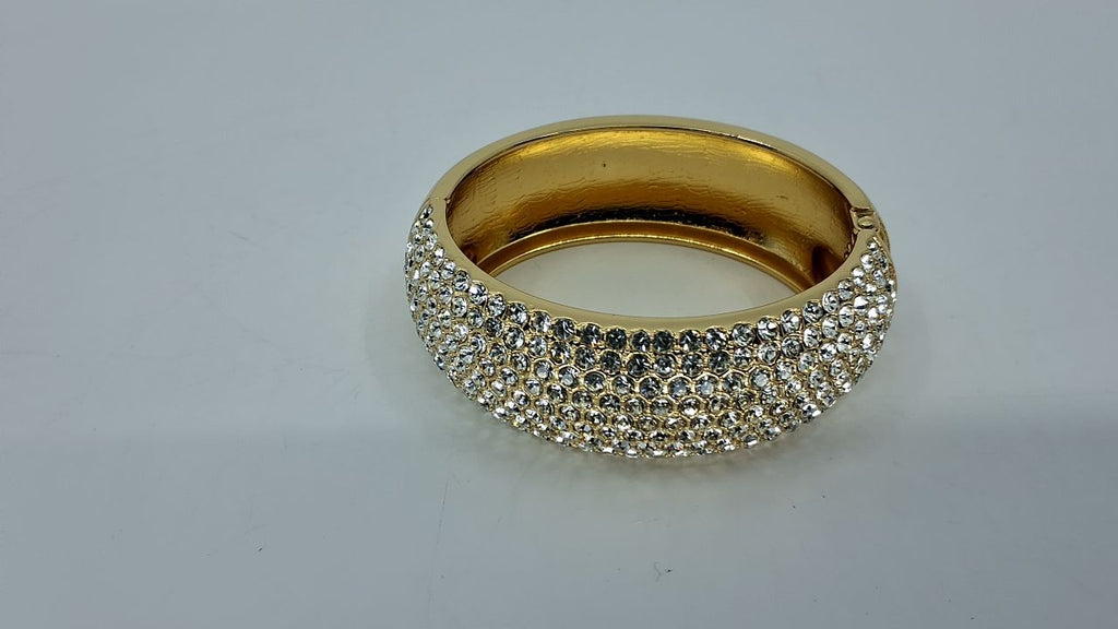Rhinestone Gold Cuff Bangles for Women - Chunky Bracelet Jewelry