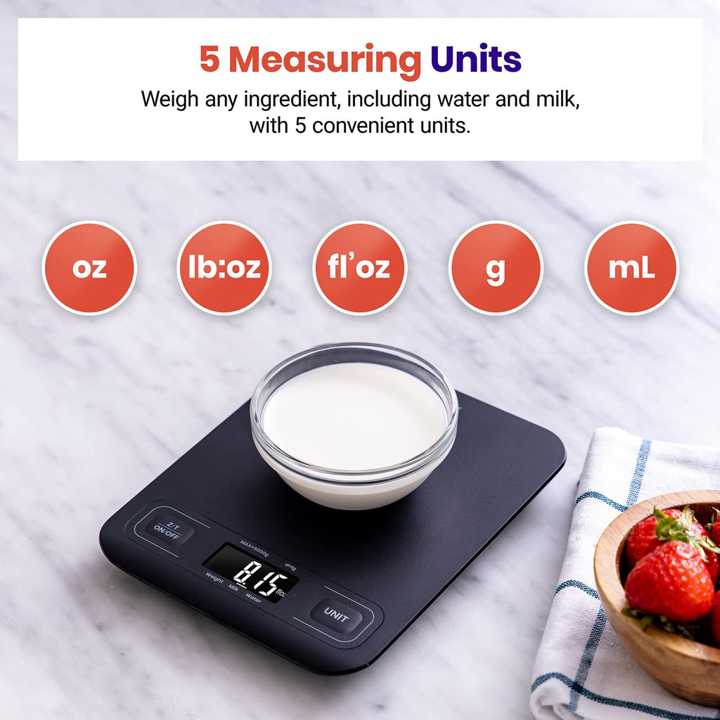 Etekcity Food Scale, Digital, 5000g Capacity, Black, for Baking & Cooking