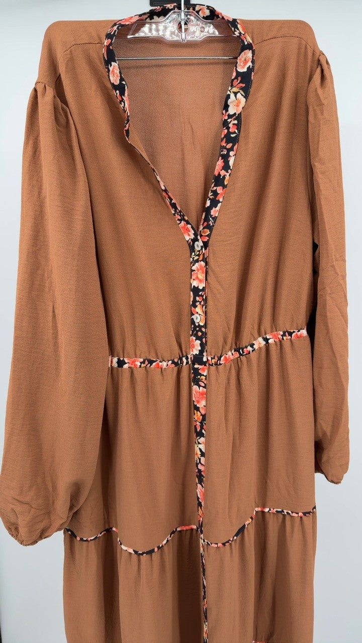 Floral Patchwork Long Sleeve Maxi Dress