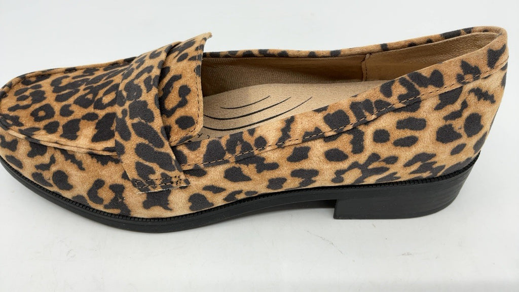 LifeStride Womens Sonoma Slip On Loafer Brown Leopard 9 W