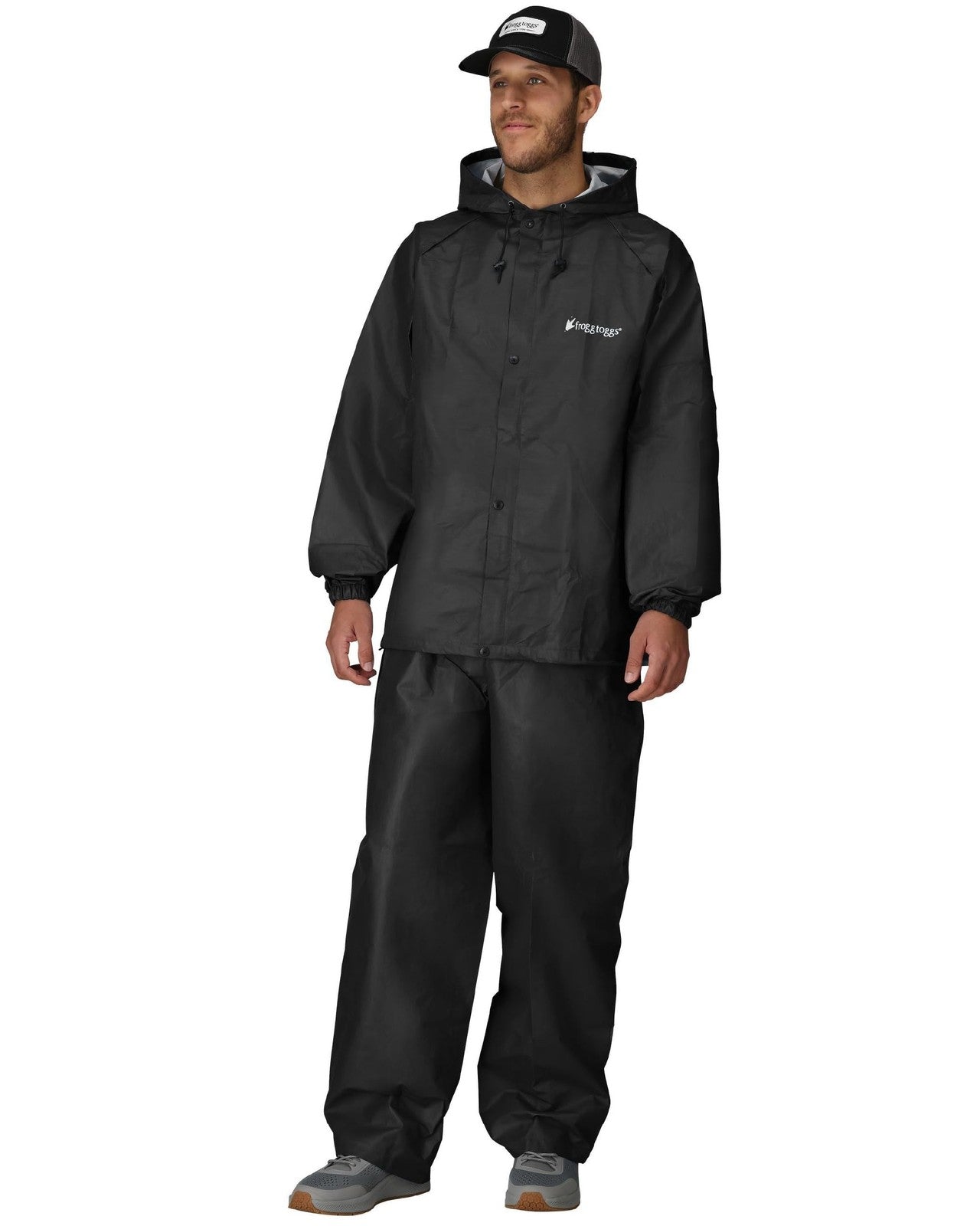 Frogg Toggs Pro Lite Rain Suit, Carbon Black, M/L, Waterproof & Breathable