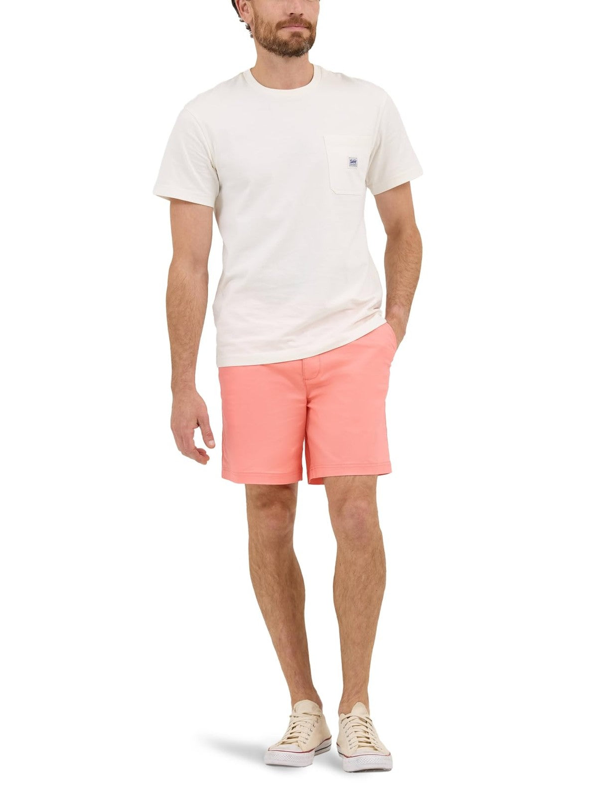 Lee Men's Extreme Motion 7" Flat Front Short, Bright Papaya, 40