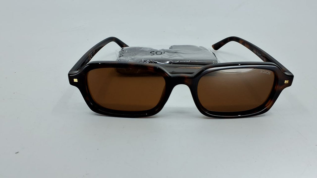 SOJOS Retro Polarized Narrow Square Sunglasses Women Tortoise/Brown
